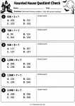 Haunted House Quotient Check printable worksheet