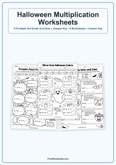 Halloween Worksheets Worksheet - Halloween Multiplication Color by Number Worksheets for 3rd Grade | Free Printable