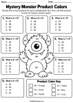 Mystery Monster Product Colors printable worksheet