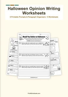 Halloween Worksheets Worksheet - Halloween Opinion Writing Prompts and Worksheets | Free Printable