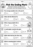 Pick the Ending Mark printable worksheet