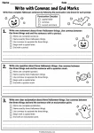 Write with Commas and End Marks printable worksheet