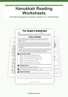 Holiday Worksheets Worksheet - Hanukkah Reading Comprehension Worksheets – Free Printable PDF | Free Printable