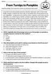 From Turnips to Pumpkins printable worksheet