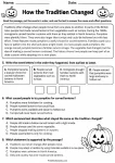 How the Tradition Changed printable worksheet