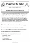 Words from the History printable worksheet