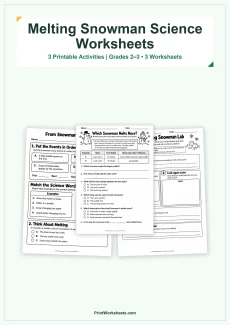 Physical Science Worksheet - Melting Snowman Science Worksheets – Free Printable PDF | Free Printable