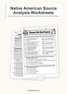 Holiday Worksheets Worksheet - Native American Heritage Month Source Analysis Worksheets – Free Printable PDF | Free Printable