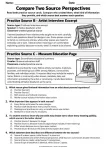 Compare Two Source Perspectives printable worksheet