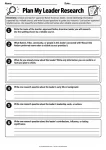 Plan My Leader Research printable worksheet