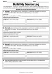Build My Source Log printable worksheet