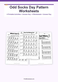 Holiday Worksheets Worksheet - Odd Socks Day Pattern Worksheets – Free Printable PDF | Free Printable