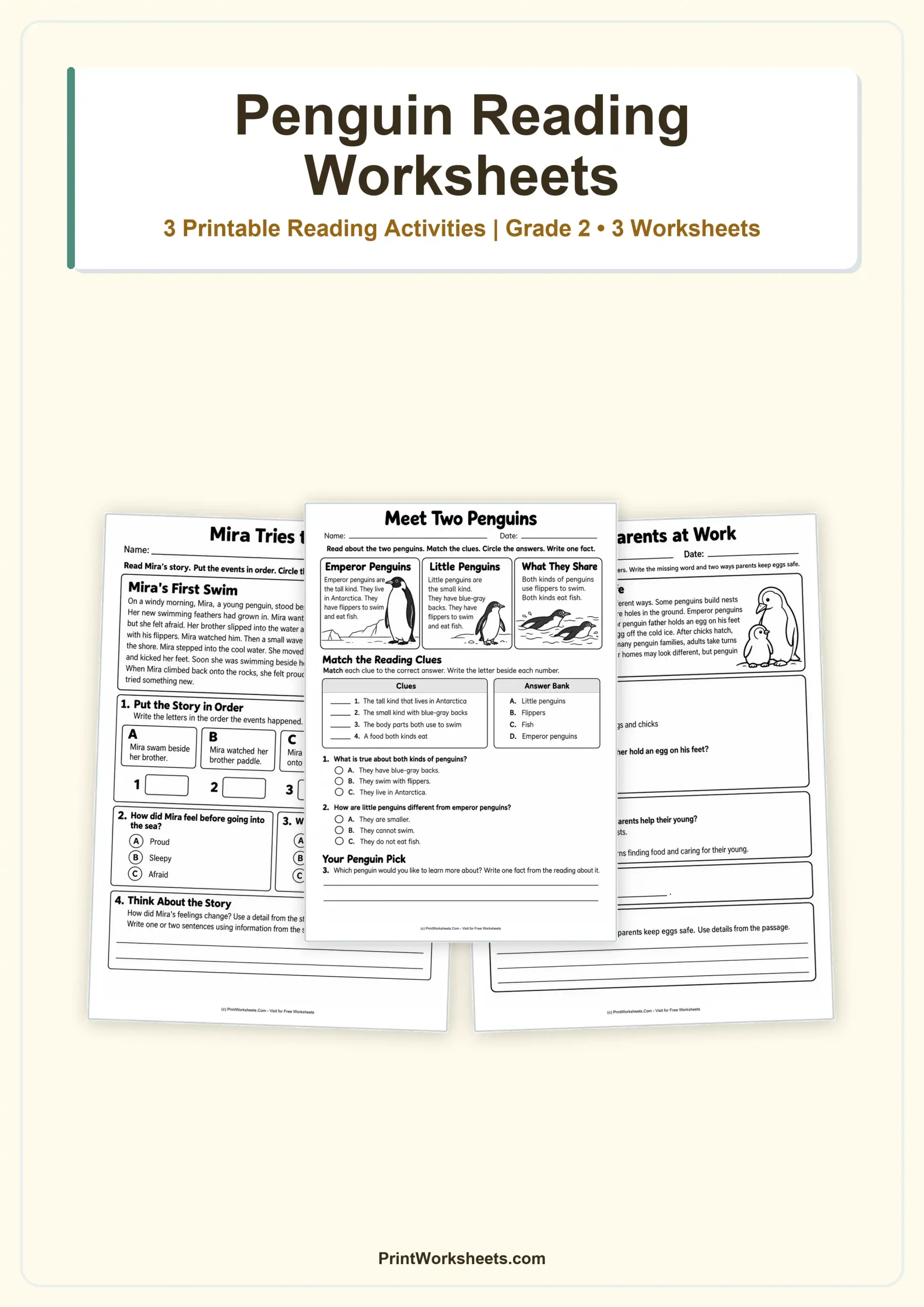 Reading Comprehension Worksheet - Penguin Reading Comprehension Worksheets – Free PDF | Free Printable