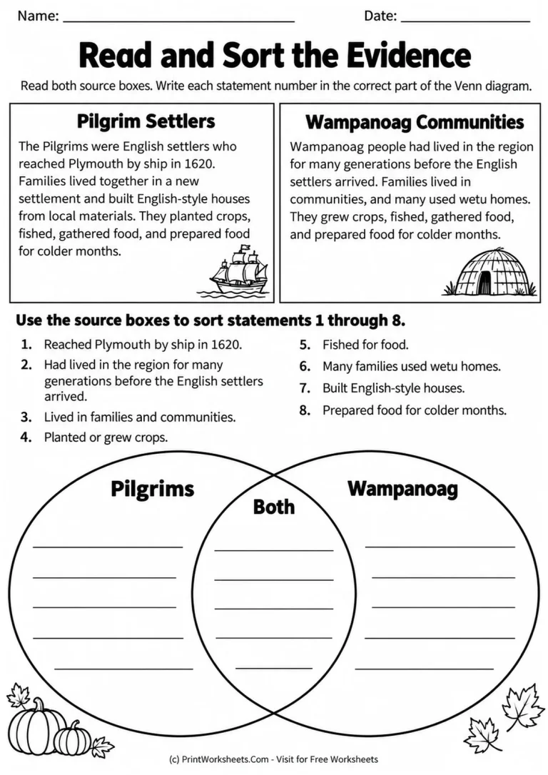 Read and Sort the Evidence Read and Sort the Evidence printable worksheet