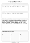 Teacher Answer Key answer key