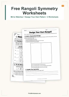 Holiday Worksheets Worksheet - Rangoli Symmetry Worksheets – Free Printable PDF | Free Printable