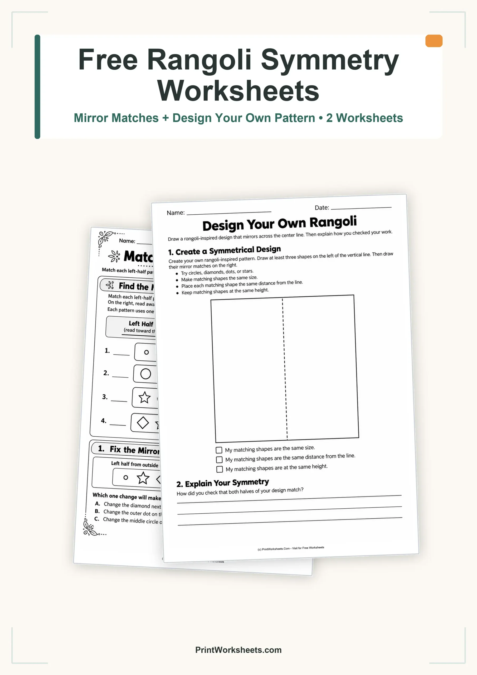 Holiday Worksheets Worksheet - Rangoli Symmetry Worksheets – Free Printable PDF | Free Printable