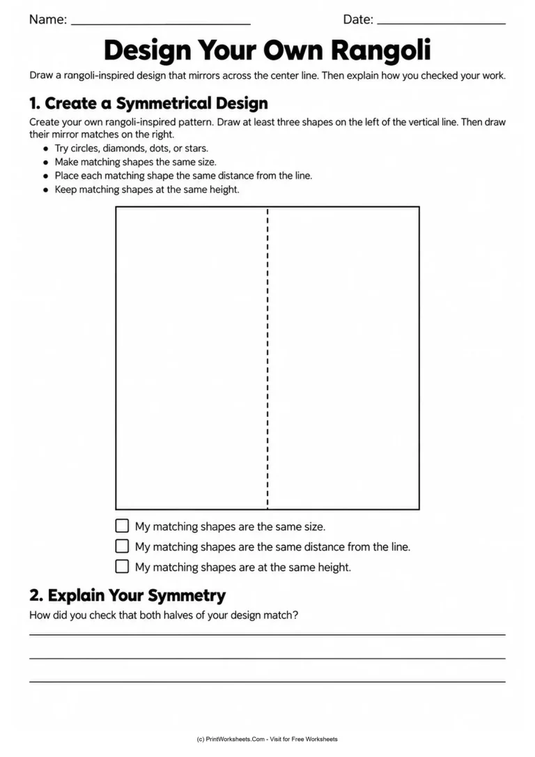 Design Your Own Rangoli printable worksheet