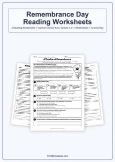 Holiday Worksheets Worksheet - Remembrance Day Reading Comprehension Worksheets – Free PDF | Free Printable