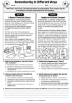 Remembering in Different Ways printable worksheet