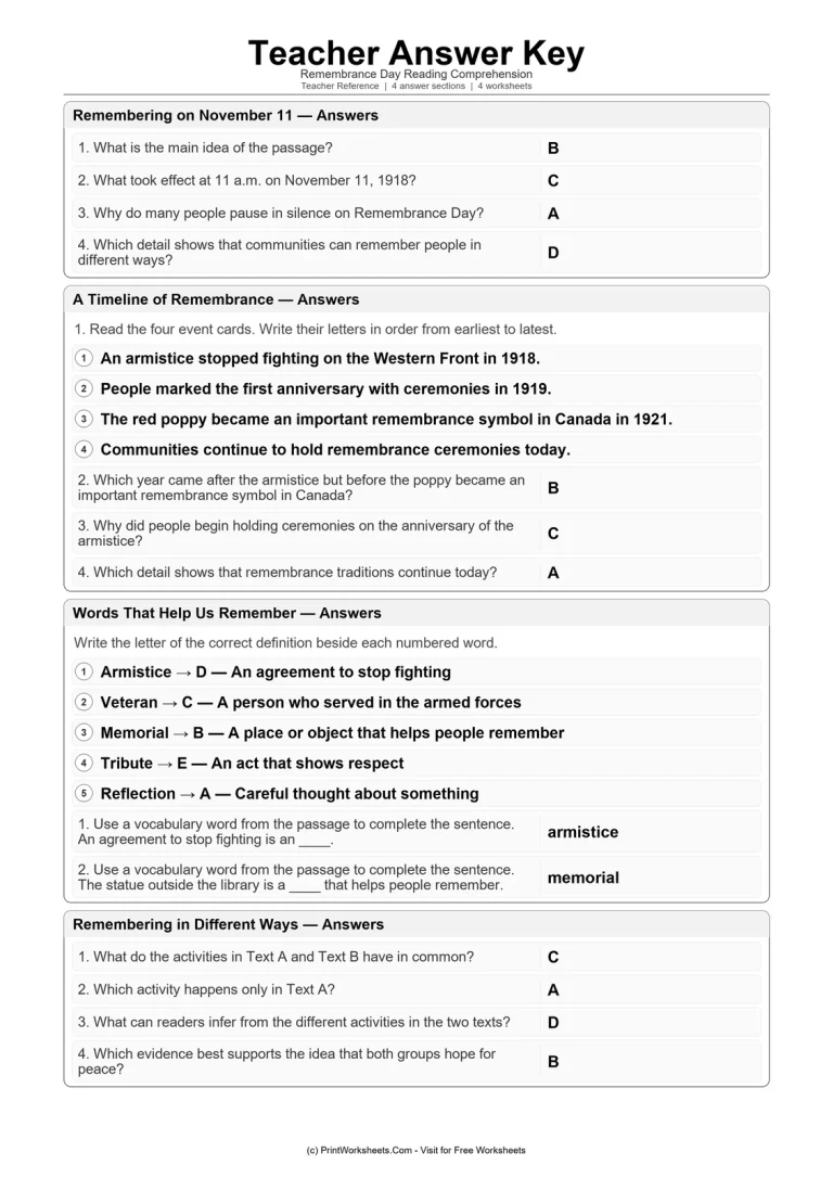 Teacher Answer Key answer key