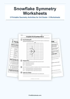 Winter Worksheets Worksheet - Snowflake Symmetry Worksheets for 3rd Grade – Free Printable PDF | Free Printable