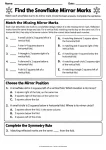 Find the Snowflake Mirror Marks printable worksheet