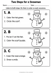 Two Steps for a Snowman printable worksheet