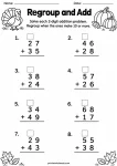 Regroup and Add printable worksheet