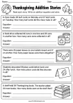 Thanksgiving Addition Stories printable worksheet