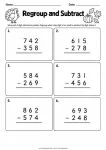 Regroup and Subtract printable worksheet