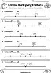 Compare Thanksgiving Fractions printable worksheet