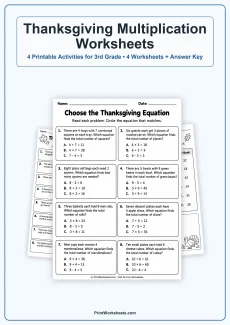 Thanksgiving Worksheets Worksheet - Thanksgiving Multiplication Worksheets for 3rd Grade – Free PDF | Free Printable