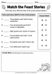 Match the Feast Stories printable worksheet