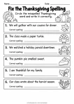Fix the Thanksgiving Spelling printable worksheet