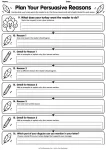 Plan Your Persuasive Reasons printable worksheet