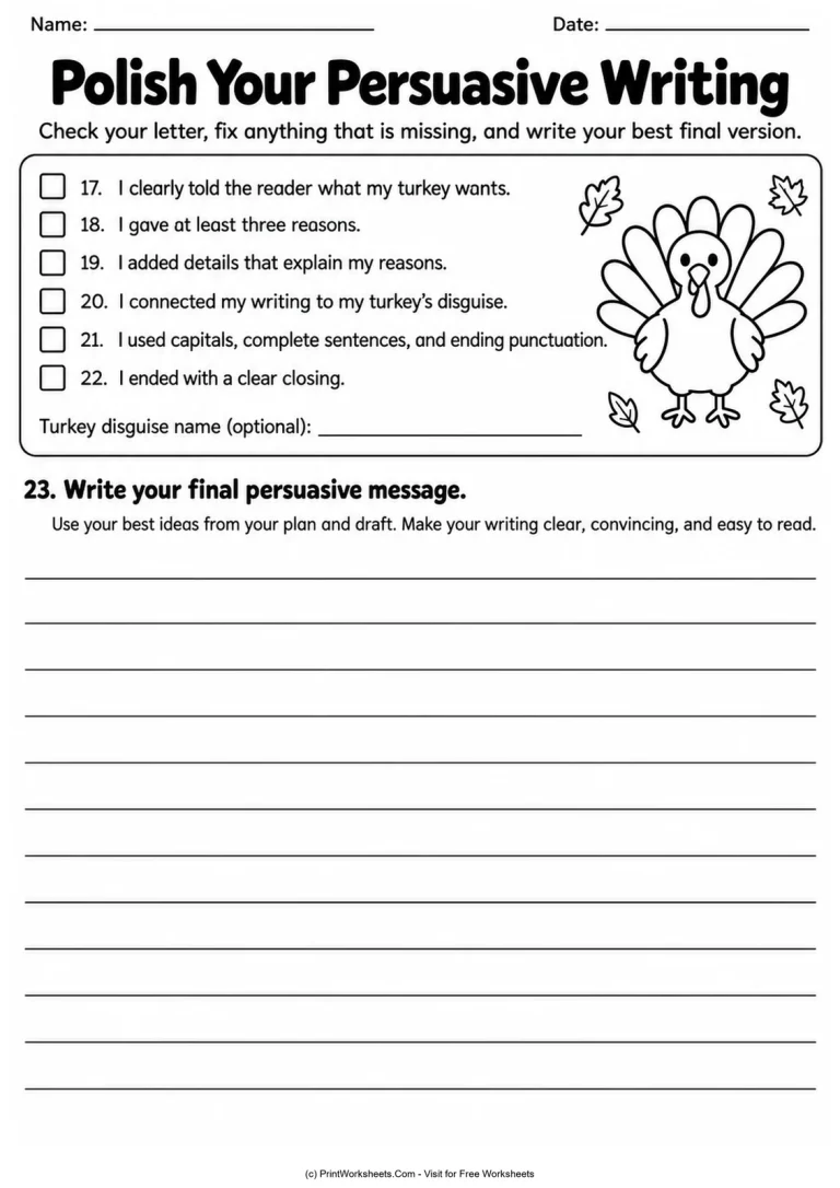 Polish Your Persuasive Writing printable worksheet