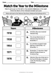 Match the Year to the Milestone - Grades 3-5 Veterans Day timeline worksheet