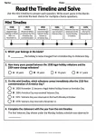 Read the Timeline and Solve - Grades 3-5 Veterans Day timeline worksheet