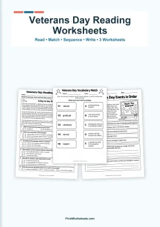 Holiday Worksheets Worksheet - Veterans Day Reading Comprehension Worksheets for Grades 2–3 – Free Printable PDF | Free Printable