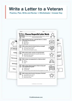Holiday Worksheets Worksheet - Veterans Day Letter Writing Worksheets for Grades 2–4 – Free Printable PDF | Free Printable