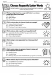 Choose Respectful Letter Words - Grades 2-4 Veterans Day letter writing worksheet