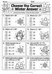 Choose the Correct Winter Answer printable worksheet