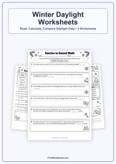 Winter Worksheets Worksheet - Winter Daylight Worksheets – Free Printable PDF | Free Printable