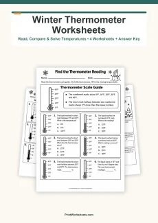 Winter Worksheets Worksheet - Winter Thermometer Reading Worksheets – Free Printable PDF | Free Printable