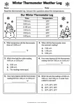 Winter Thermometer Weather Log - Grade 2 thermometer reading worksheet
